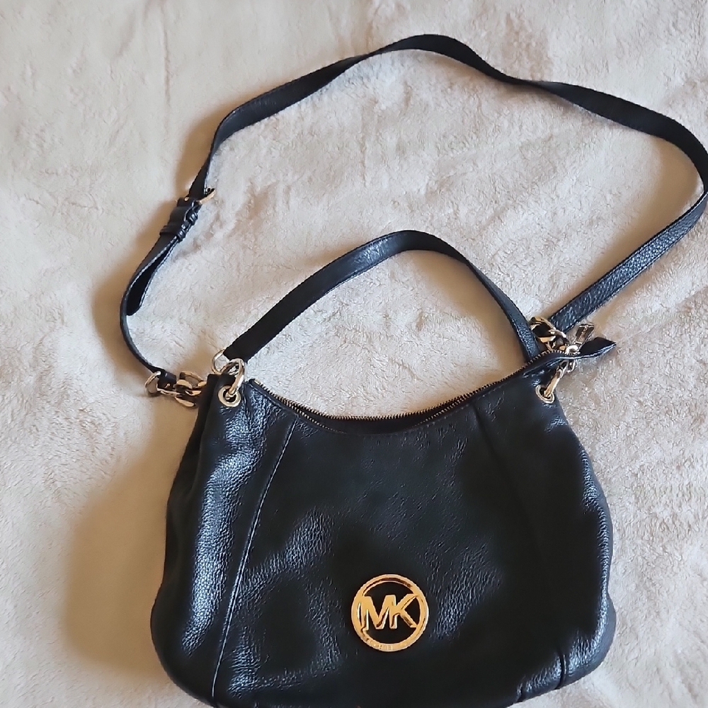 Michael Kors Black Leather Shoulder Bag